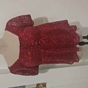 Womens Red Lace Top